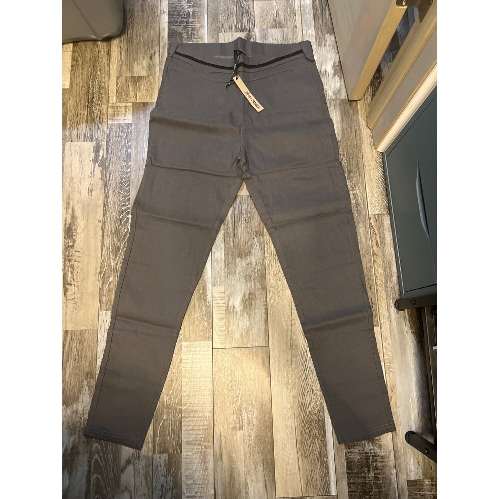 Coco + Carmen Leggings - Grey with Black Accent on Waist- L/XL